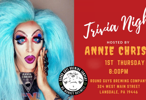 Annie Christ Trivia Nights every First Thursday at Round Guys Brewing Co in Lansdale, PA.
