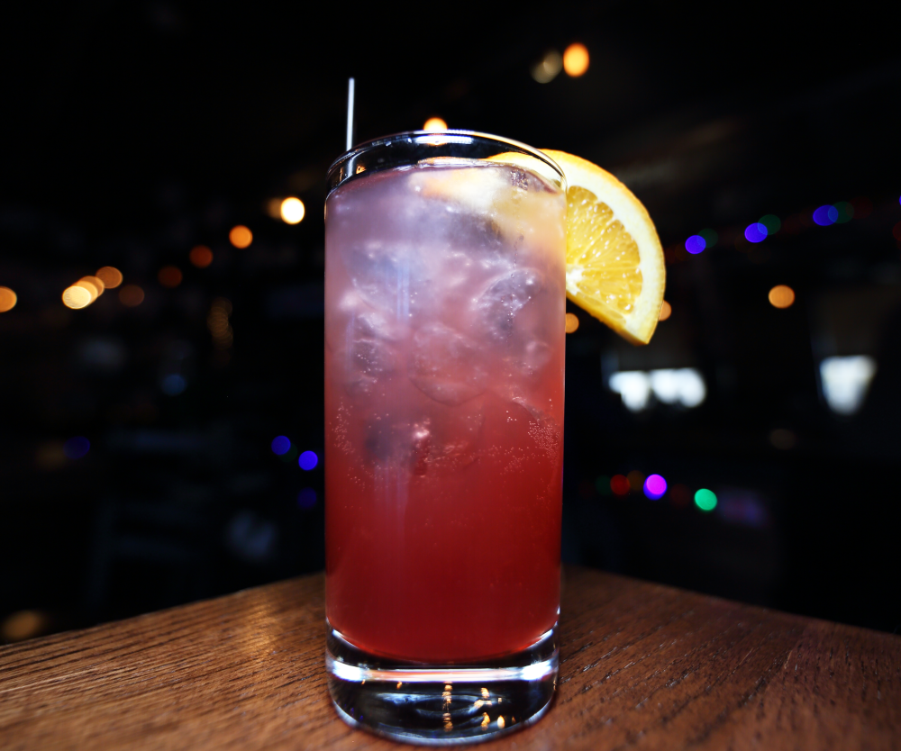 Meet our Champaign Situation featuring tasty featuring juicy flavors of pomegranate and orange juice, along with champaign and vanilla vodka!